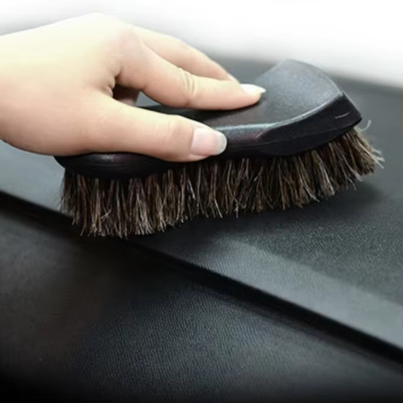 Leather Cleaner Interior - Echte Rosshaar-Leder-Reinigungsbürste für die Auto-Innenreinigung -